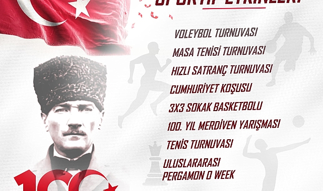 Bergama Belediyesi Cumhuriyetimizin 100. yılını sportif etkinliklerle kutluyor