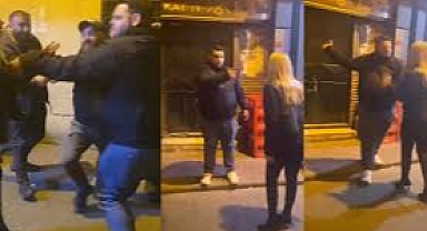 Taksim’de “göbeğime vurdun” tartışması